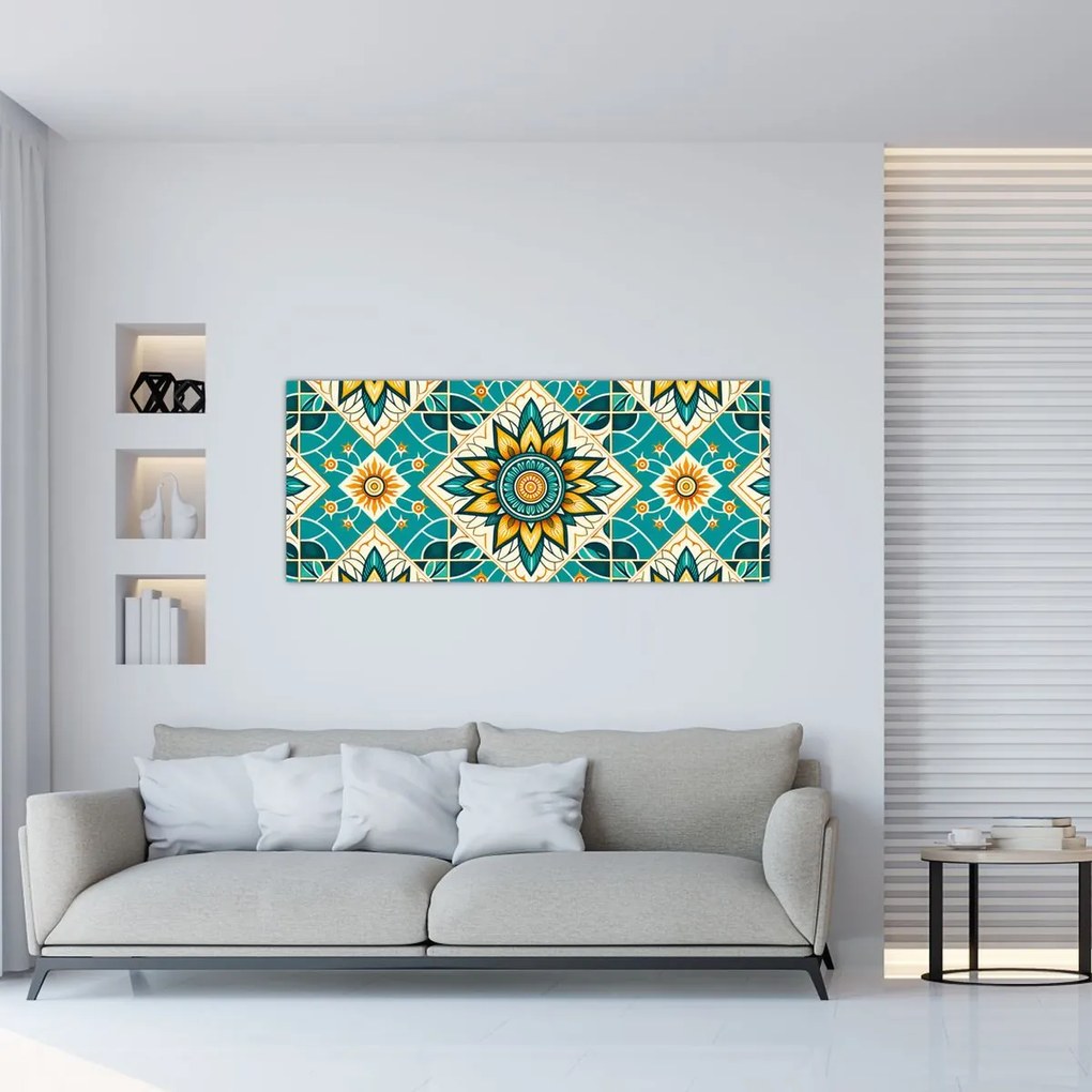 Obraz - Tyrkysový vzor (120x50 cm)