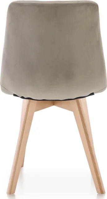 Jedálenská stolička zamatová, béžová CT-V4081 CAP4