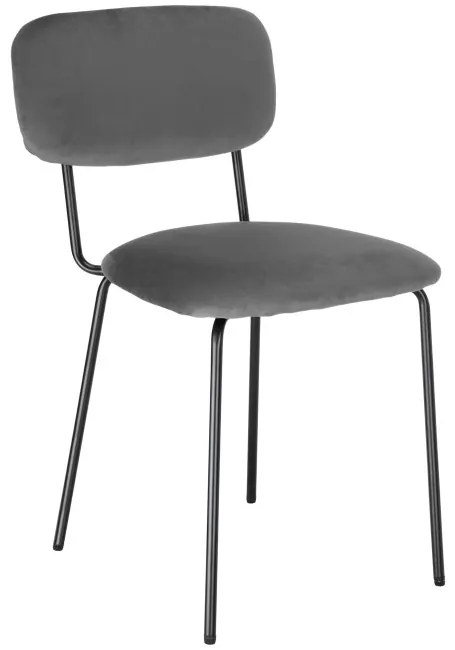 Jedálenská stolička LOUIS zamatová, čierna / grafitová