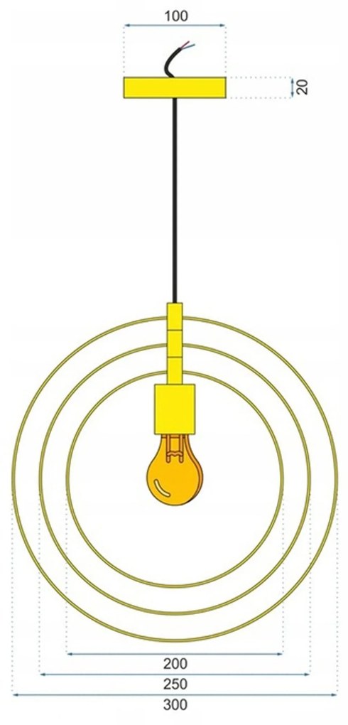 Toolight - závesná lampa E27 APP286-1CP, zlatá, OSW-08404