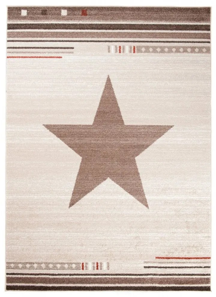 Kusový koberec Hviezda krémový 2, Velikosti 120x170cm