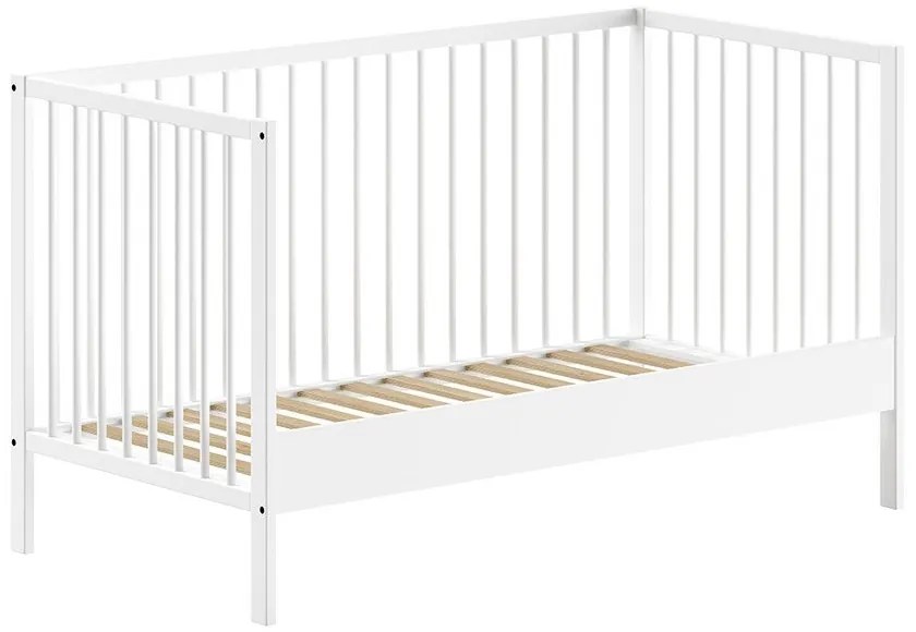 Biela postieľka z borovicového dreva 70x140 cm DINO – Vipack
