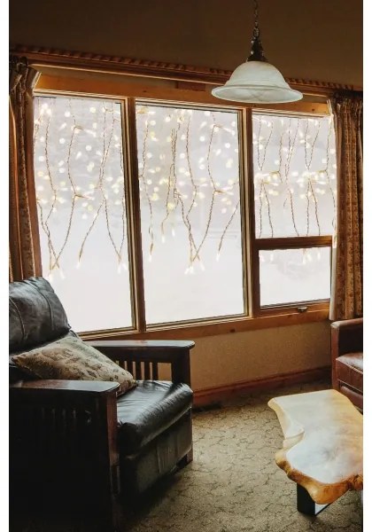 LED Vonkajší vianočný záves CURTAIN 360xLED/3,6W/230V 2x2 m IP44 teplá biela