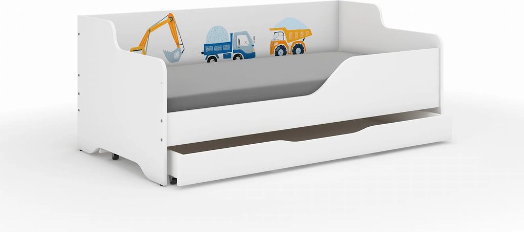 Wooden Toys Detská posteľ LILU 160x80 MASZYNY – operadlo