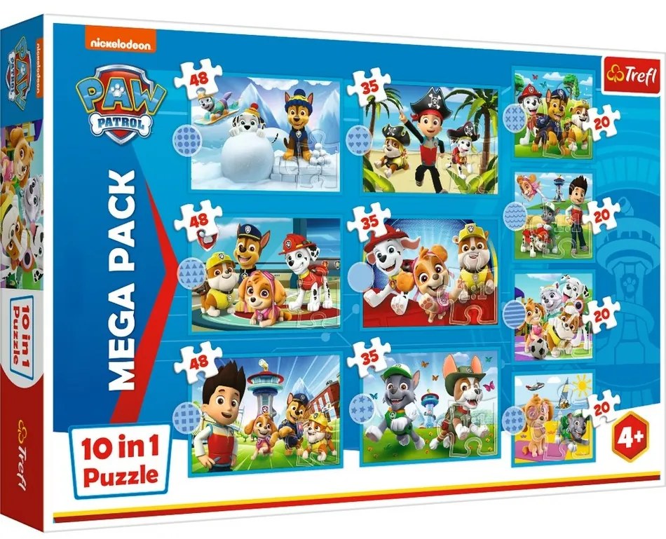 ,Trefl Puzzle Labková patrola MEGA PACK 10v1