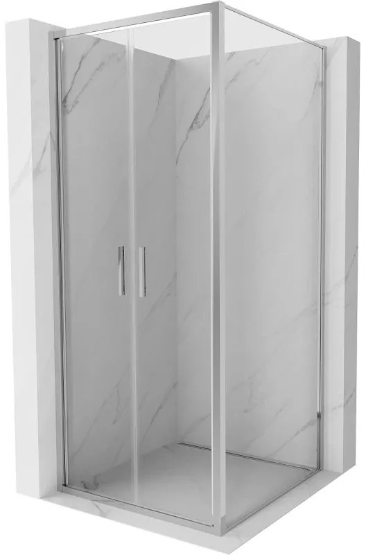 Mexen Exo, sprchovací kút s krídlovým dverami 100 x 100 cm, 6mm číre sklo, chrómový profil, 814-100-100-01-00