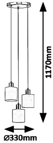 Rabalux NATINA závesné svietidlo max. 3x25W | E14 | IP20 - chróm