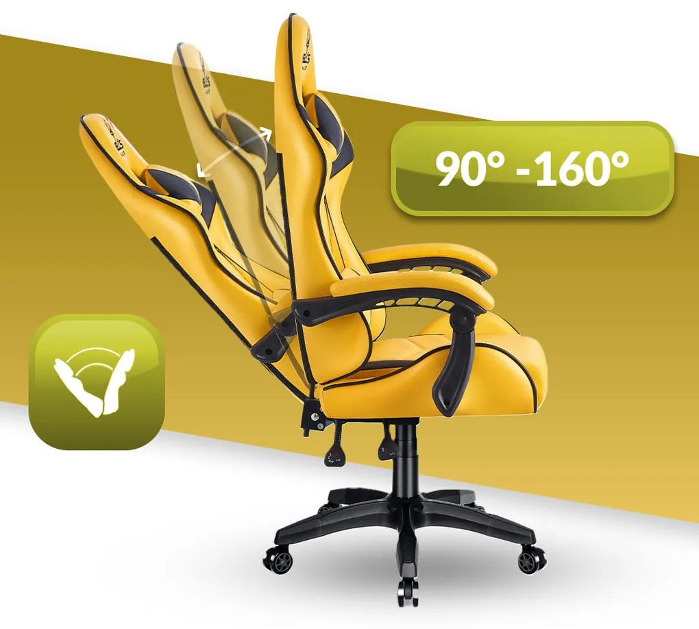 Hells Herné kreslo Hell's Chair HC-1007 Yellow Cyber