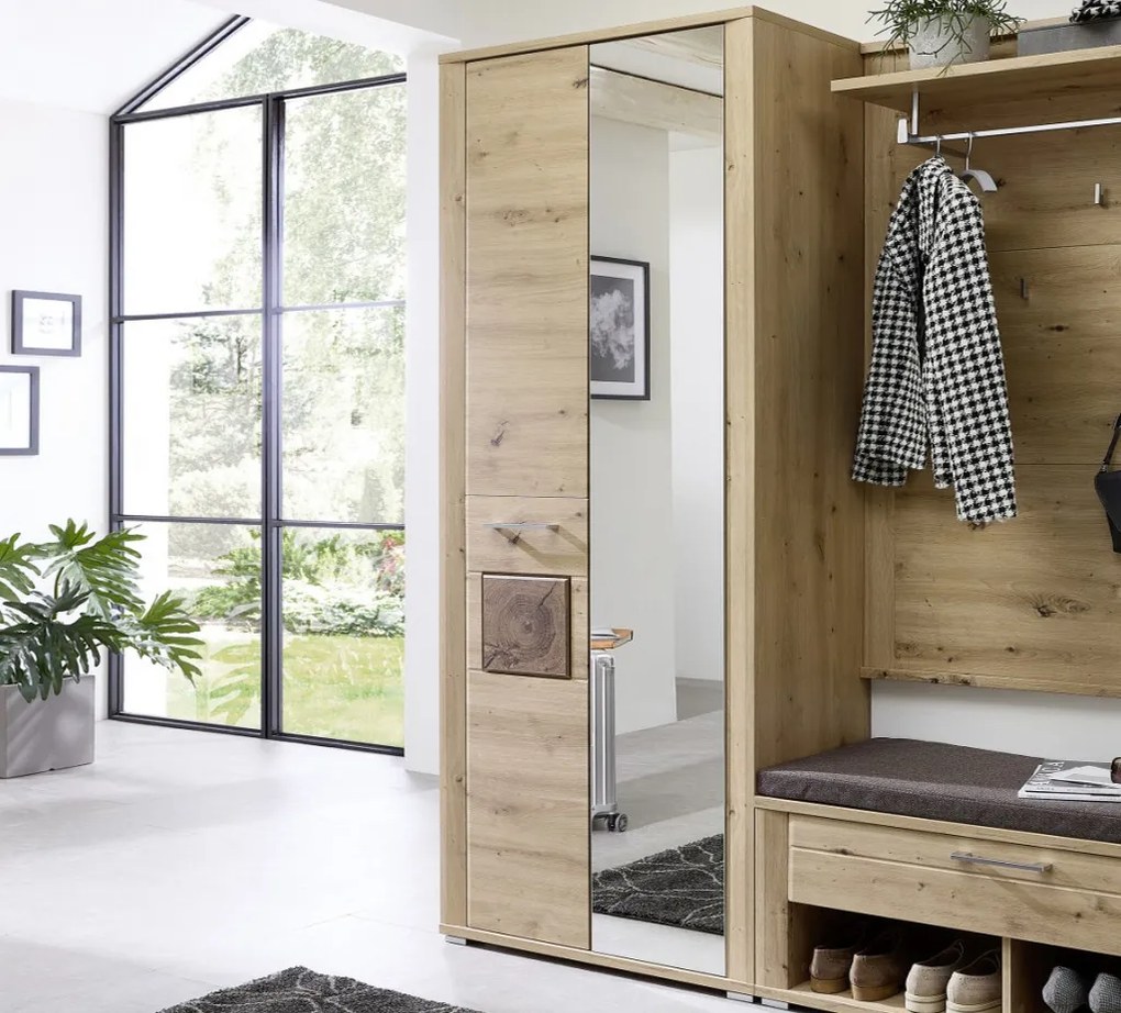 Predsieňová šatníková skriňa Tira, dub artisan