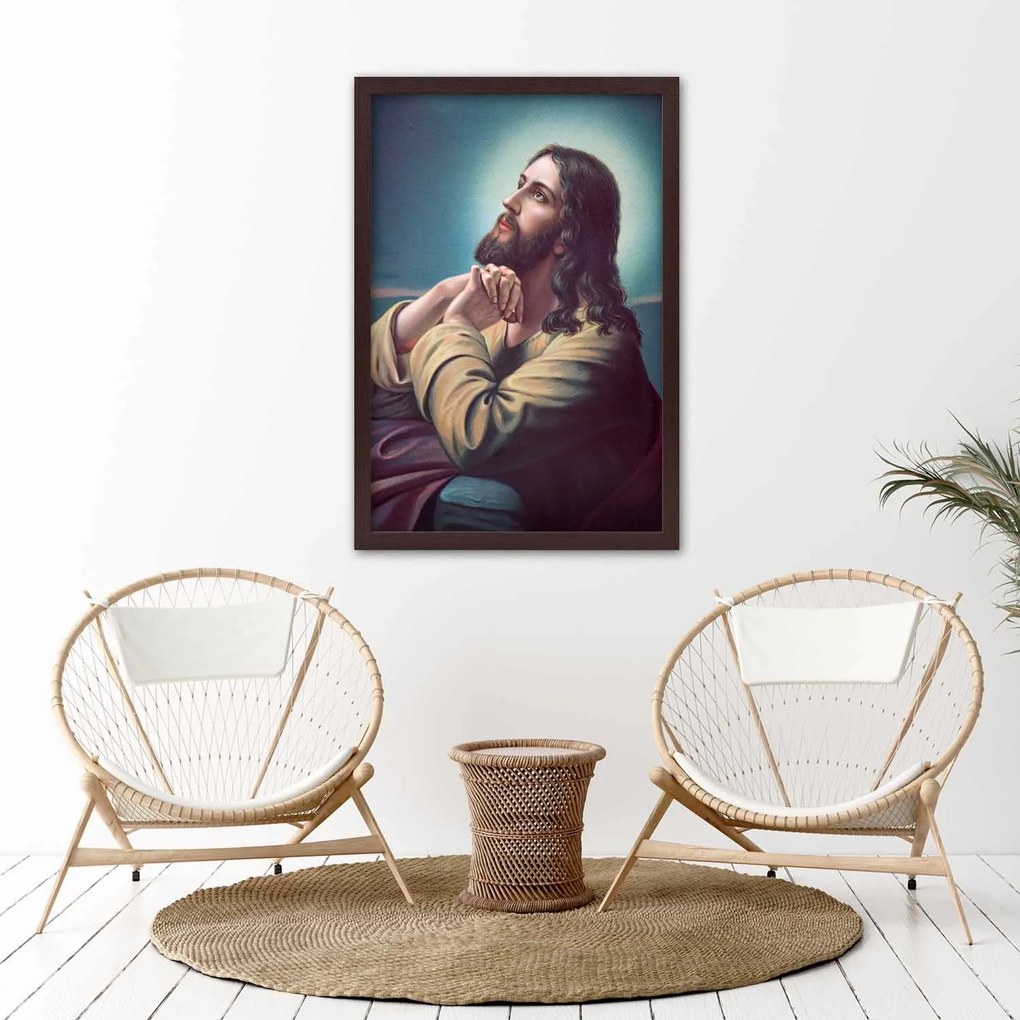 Gario Plagát Ježiš sa modlí Farba rámu: Čierna, Rozmery: 60 x 90 cm