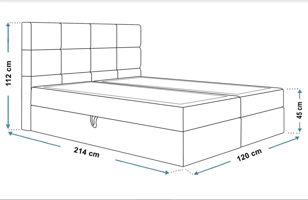 PROXIMA.store - Kontinentálna boxspring posteľ NIKKI ROZMER: 120 x 200 cm, TYP MATRACA: BONELLOVÉ PRUŽINY, VRCHNÝ MATRAC (TOPPER): BEZ TOPPERU