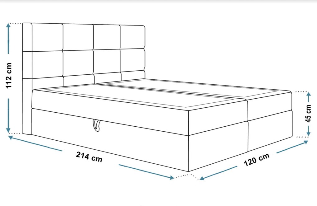 PROXIMA.store - Kontinentálna boxspring posteľ NIKKI ROZMER: 140 x 200 cm, TYP MATRACA: BONELLOVÉ PRUŽINY, VRCHNÝ MATRAC (TOPPER): BEZ TOPPERU