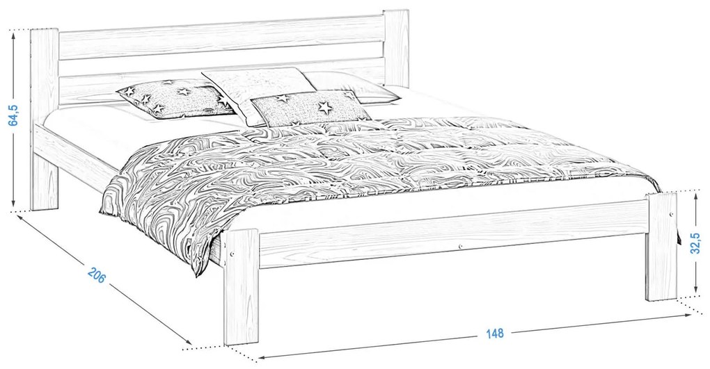 Postel ořech Akio VitBed 140x200cm + Matrace Heka 140x200