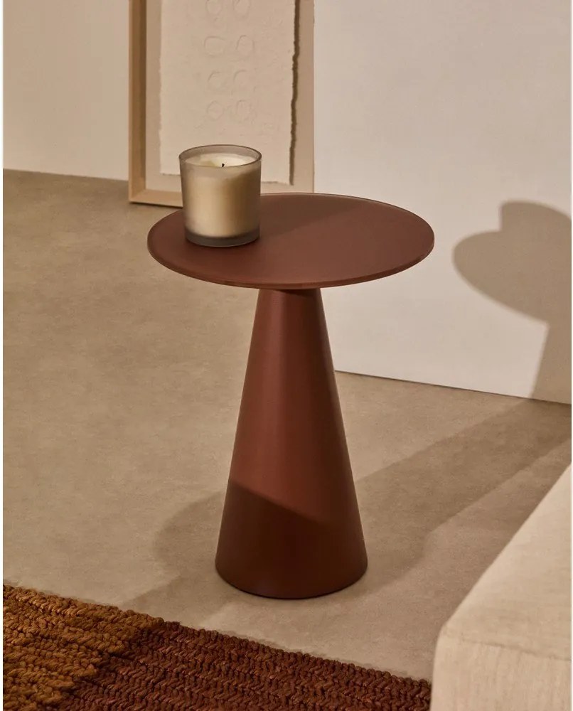 Okrúhly odkladací stolík so sklenenou doskou ø 35 cm Wilshire – Kave Home