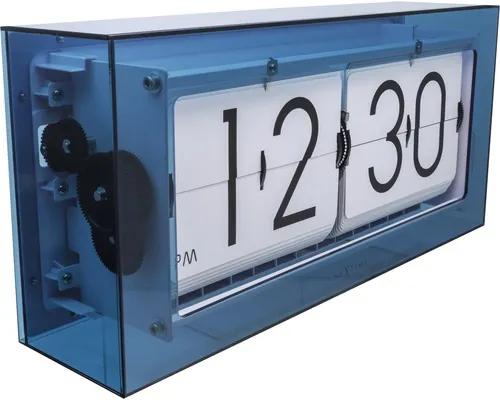 Stolné hodiny NeXtime Big Flip Clear digitálne modré 17 x 36 cm