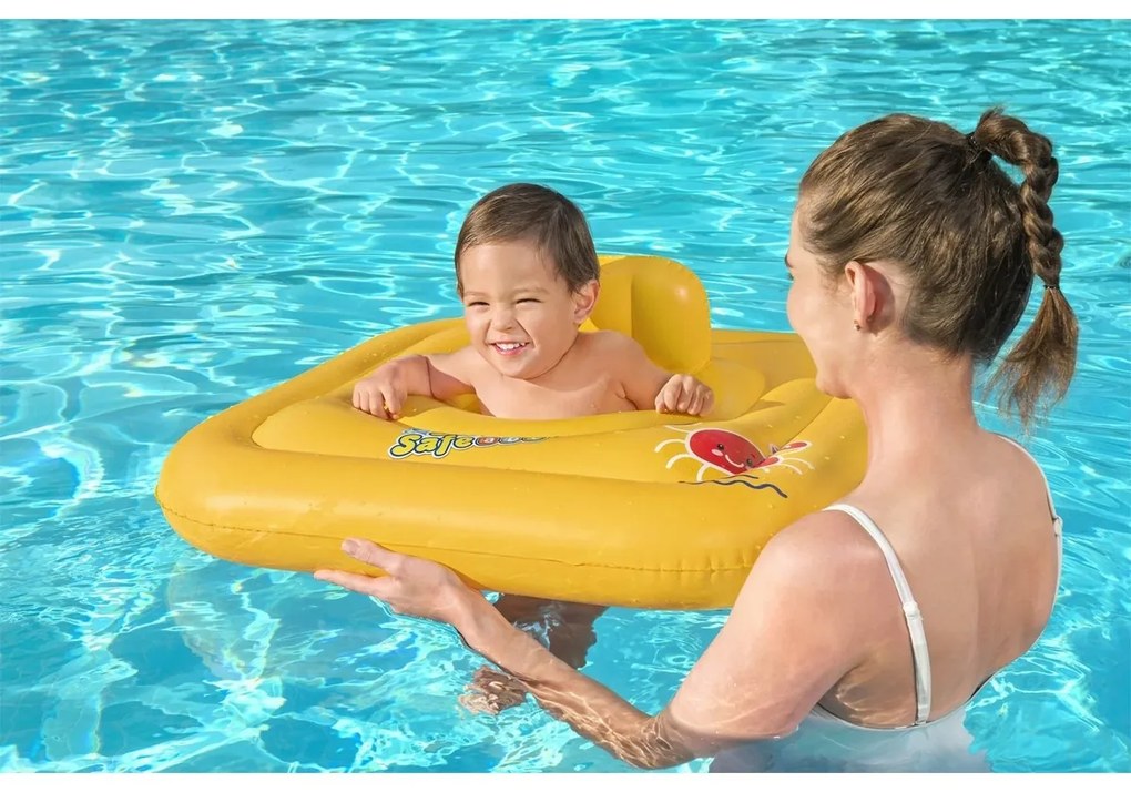 Bestway Nafukovacie baby sedátko s opierkou Step A, 76 cm x 76 cm