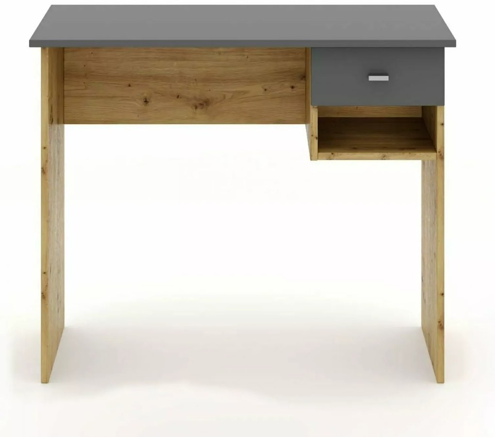AKCIA Písací stôl v dekore dub artisan s antracitovou doskou B-011 II. akosť