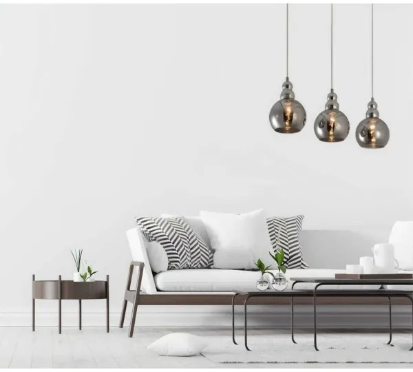 Luster na lanku AKSO 3xE14/40W/230V matný chróm