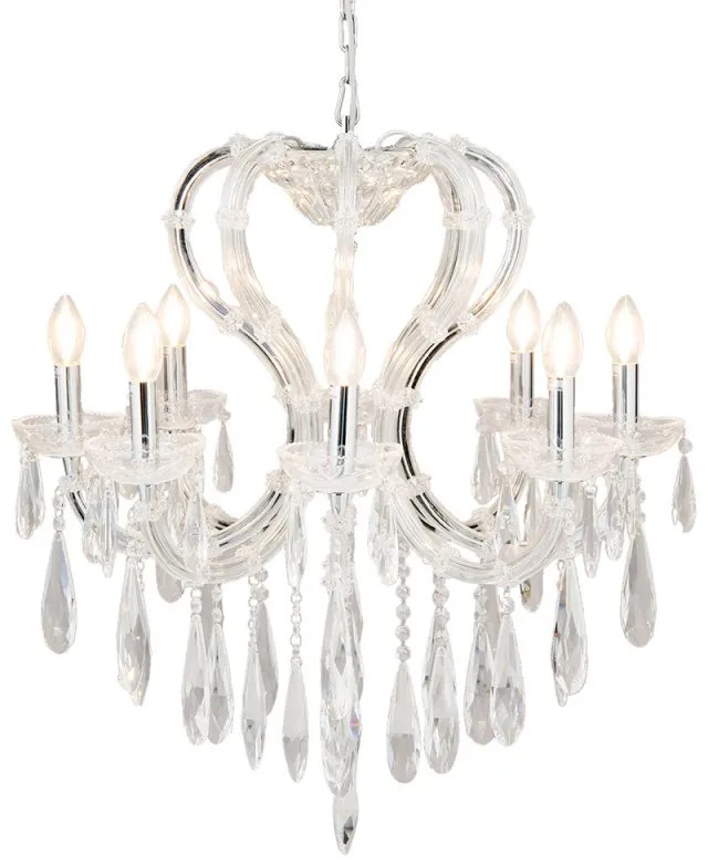 Kovový biely krištáľový luster Ø70*78