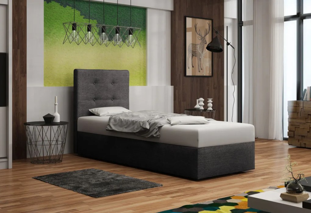 Čalúnená jednolôžková posteľ DUO 2 - cosmic160 / 80x200