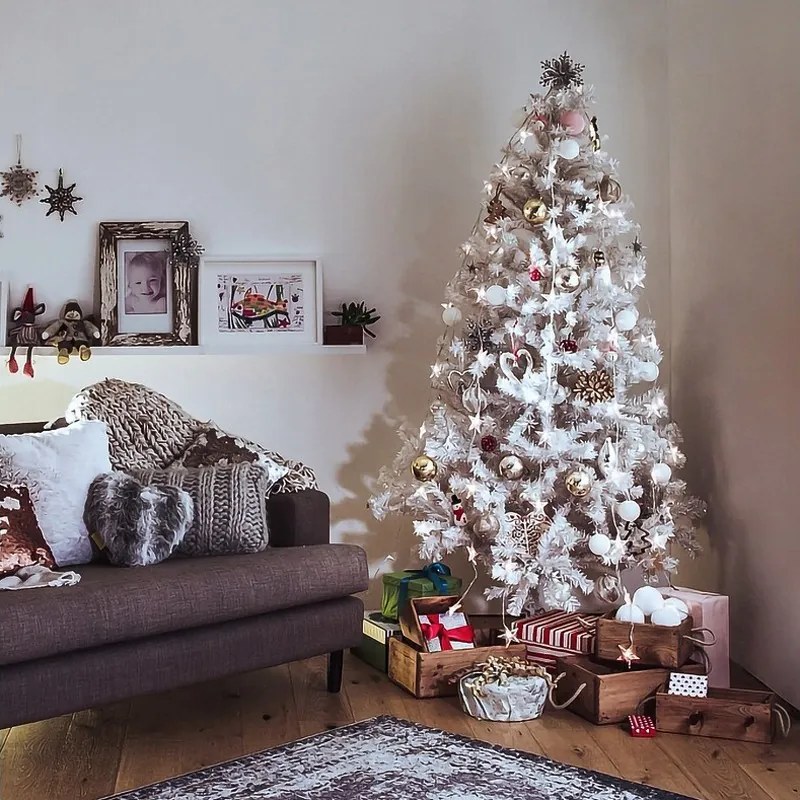 domtextilu.sk Krásna vianočná jedľa v bielej farbe 150 cm 47866
