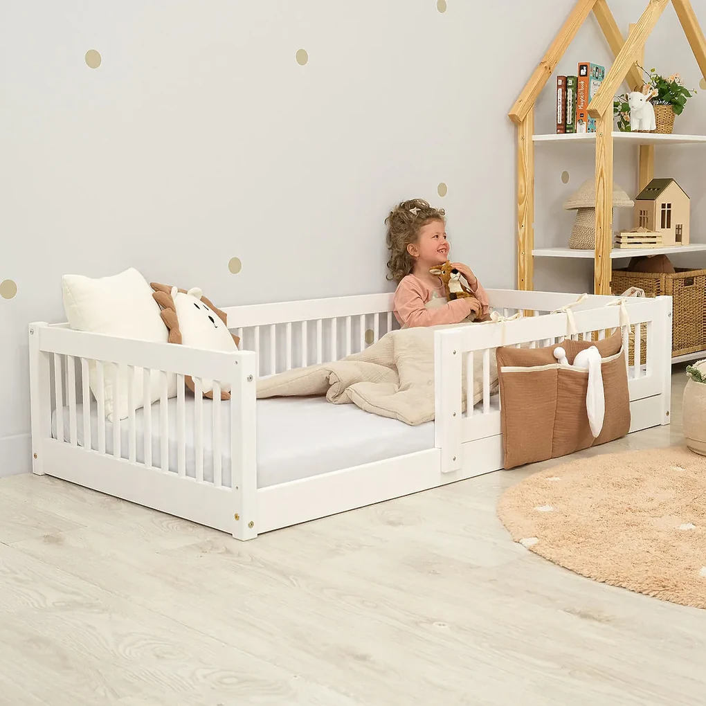 Ourbaby® 35984-0 Low bed for children Montessori Plus - whi 160x80 cm biela
