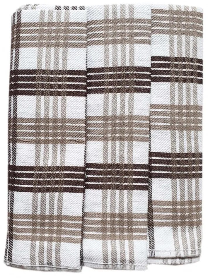 Polášek Károvaná utierka Egypt – 3 ks - č. 46 | Svetlozelená / biela