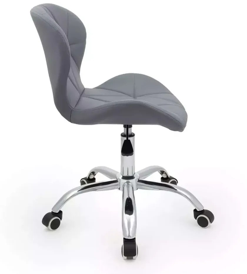 LuxuryForm DESIGN Stolička LIVIO na striebornej podstave s kolieskami - šedá