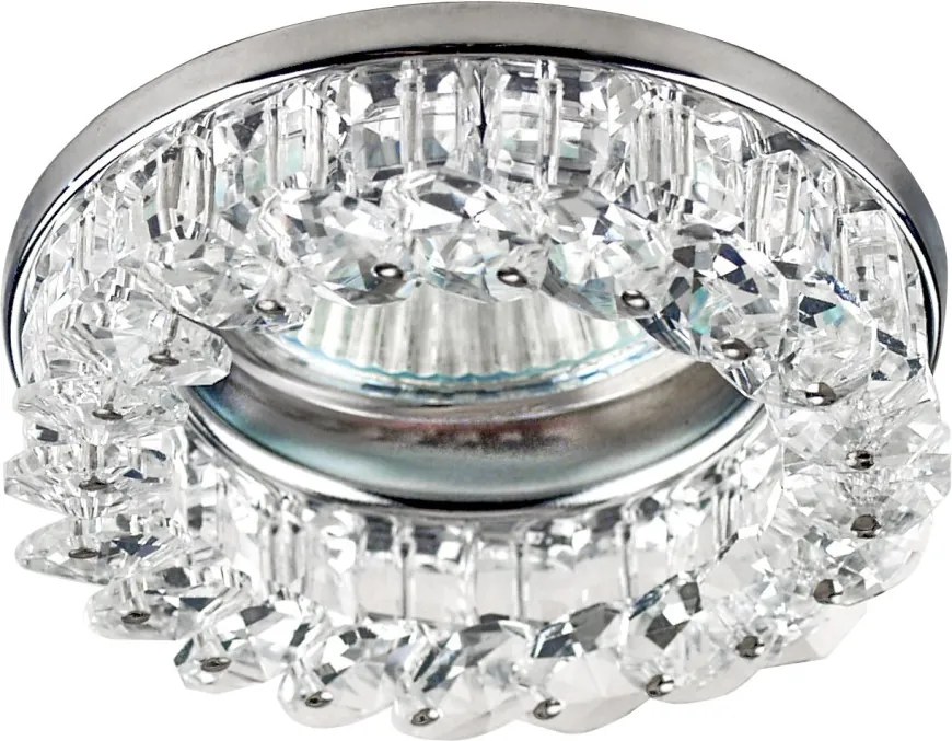 Emithor 71033 CRYSTAL downlight zápustné svietidlo GU10 / 50W, číry krištáľ / chróm