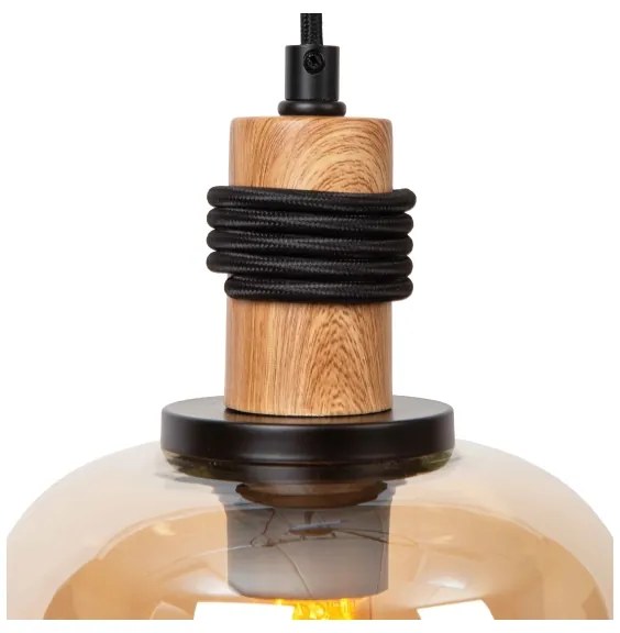 Lucide 45408/18/62 - Luster na lanku ILONA 1xE27/40W/230V pr. 18 cm čierna/béžová