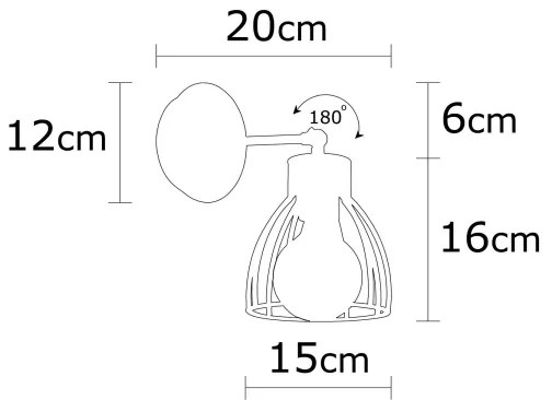 Nástenné bodové svietidlo KEMAH 1xE27/100W/230V