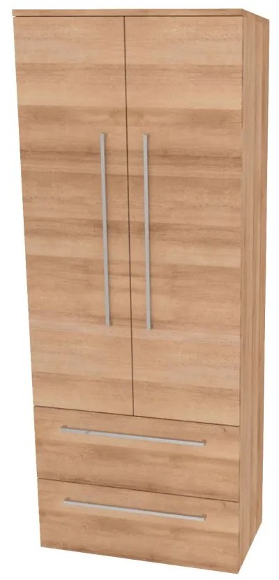 Mereo Bino, kúpeľňová skrinka vysoká 163 cm, dvojitá, Multidecor, Dub Riviera mountain, MER-CN699DMON