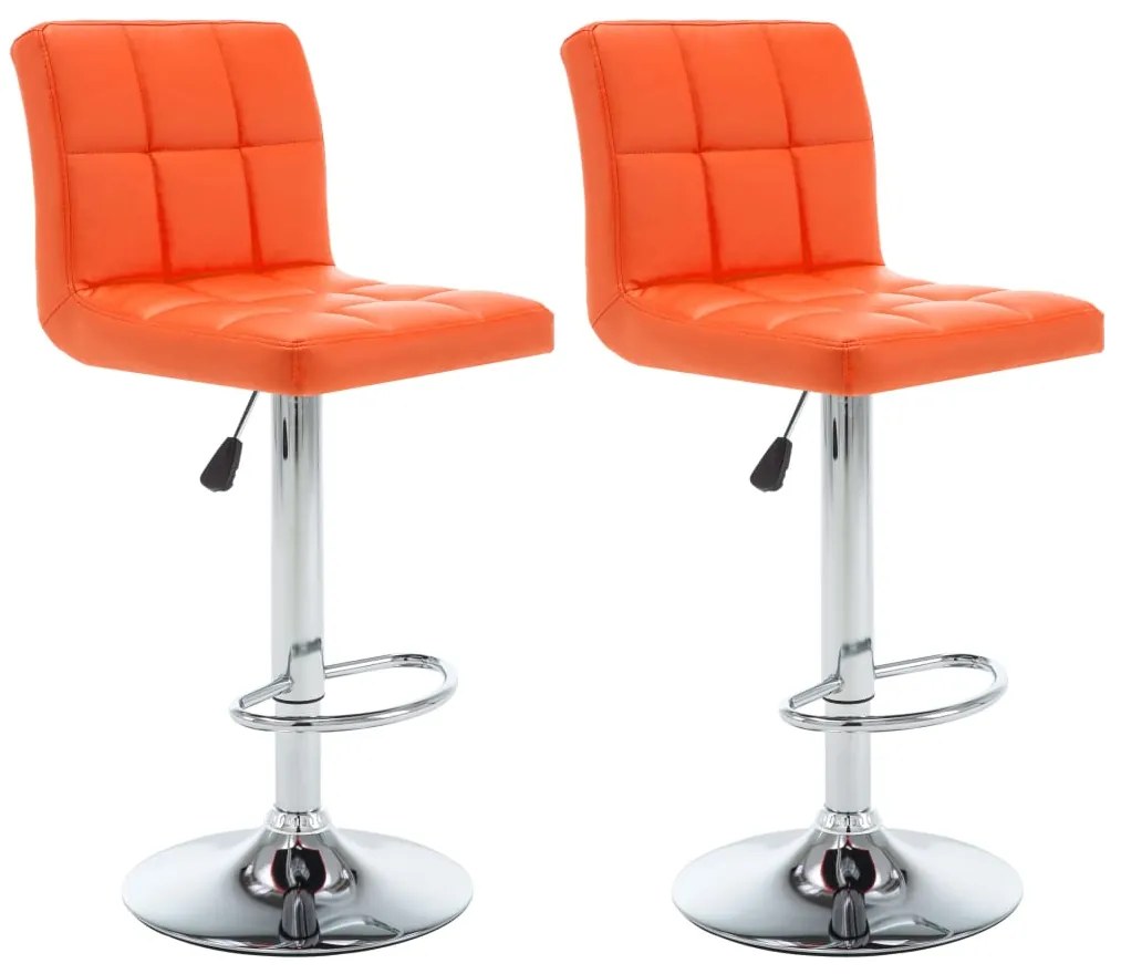 vidaXL Barové stoličky 2 ks, oranžové, umelá koža