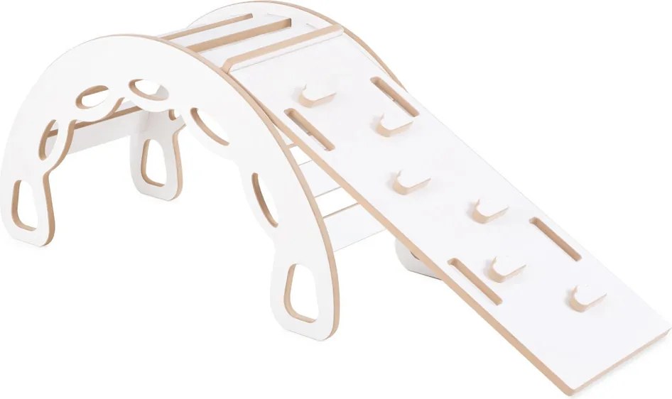 Multifunkčná detská súprava 4v1 – hojdačka, šmykľavka a vankúš sivá