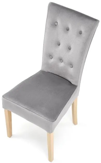 Jedálenská čalúnená stolička VERMONT - masív, látka, šedá
