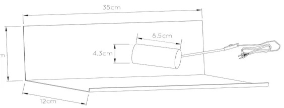 Lucide 06218/01/30 - Nástenné svietidlo SEBO 1xE27/40W/230V čierna