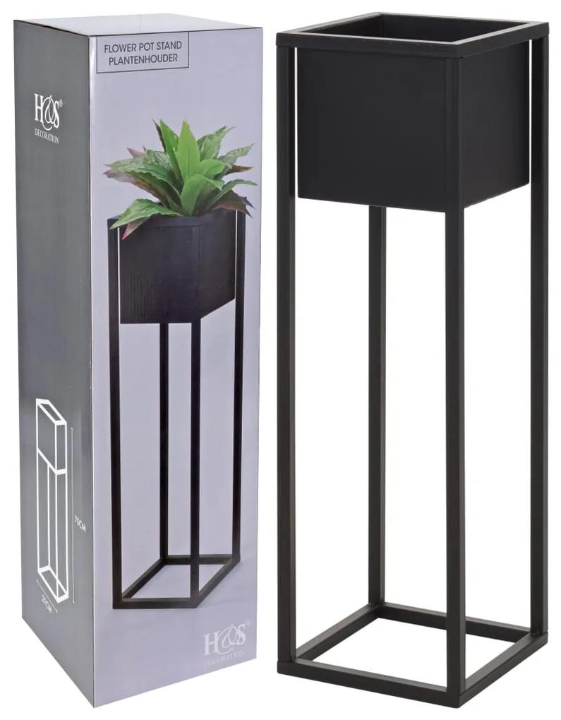 H&S Collection Home&Styling Kvetináč na stojane kovový čierny 70 cm
