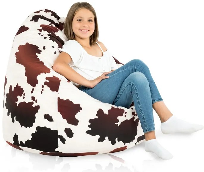 INTERMEDIC SK Sedací vak BAG Sako Design Laciata – 300 L, polyester, motív krava Veľkosť: XL