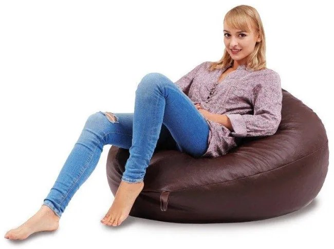 Sedací vak SAKO hnedý ekokoža