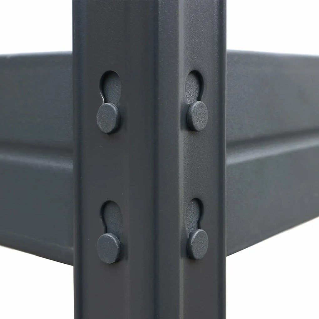 Kovové regály RIVET PRO 252x180x60 DTD drevotrieska 5 úrovní antracitová sivá