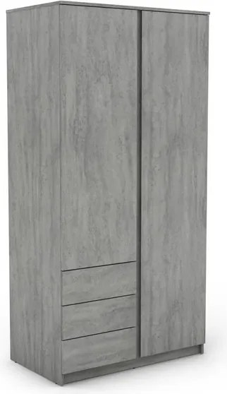 Šatníková skriňa Carlos, šedý beton, 100 cm