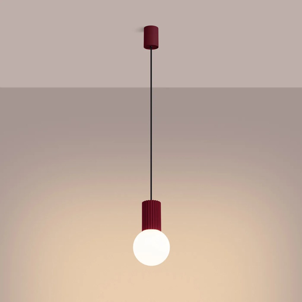 Závesné svietidlo Halo, 1x biele sklenené tienidlo, bo