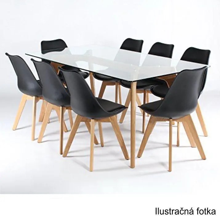 AKCIA Čierna stolička BALI MARK s bukovými nohami II. akosť