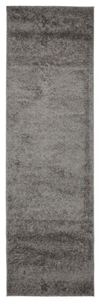 Kusový koberec shaggy Parba tmavo šedý atyp 80x300cm
