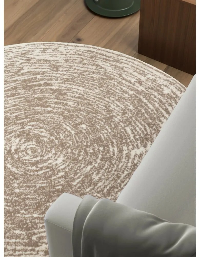 Béžovo-krémový okrúhly koberec ø 120 cm Gloria Cavallo – Hanse Home