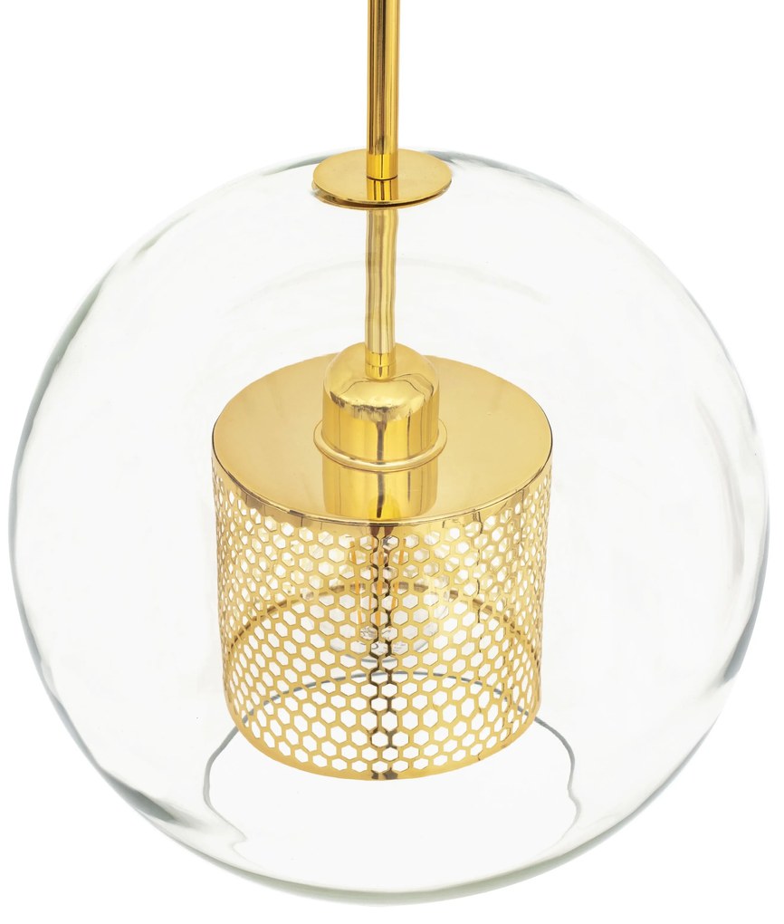 Toolight - závesná sklenená lampa APP555-1CP 25cm, zlatá, OSW-08748