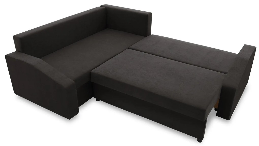 Rohová rozkladacia sedacia súprava GRANDE PLUS - color mikro Ľavá Čierna