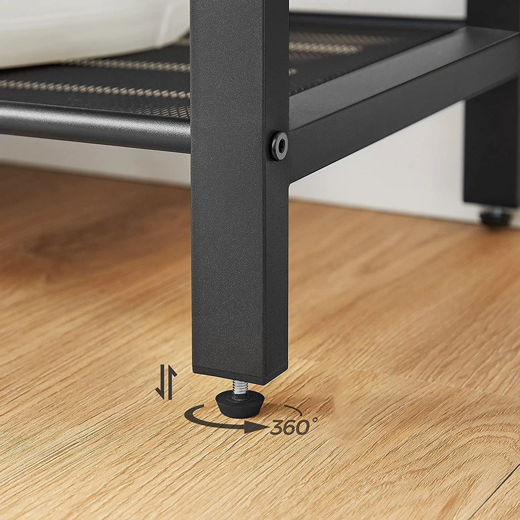 Stojan na topánky, 5-úrovňový botník, rustikálny hnedý a čierny