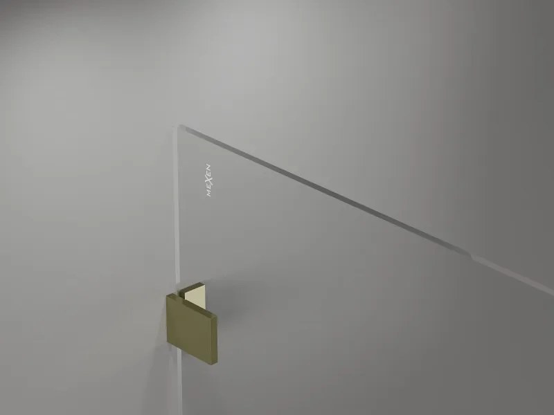 Mexen Lunar sprchová stena pravá 130 x 200 cm, 8mm číre sklo, zlatá lesklá, 830-130-000-50-00-P