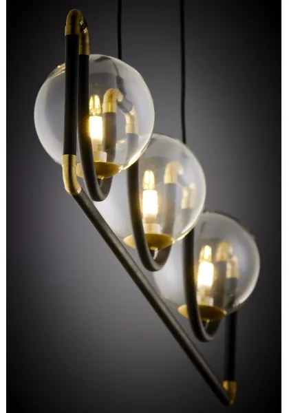 Jupiter 1990 - Luster na lanku HANZA 3xG9/10W/230V čierna/zlatá